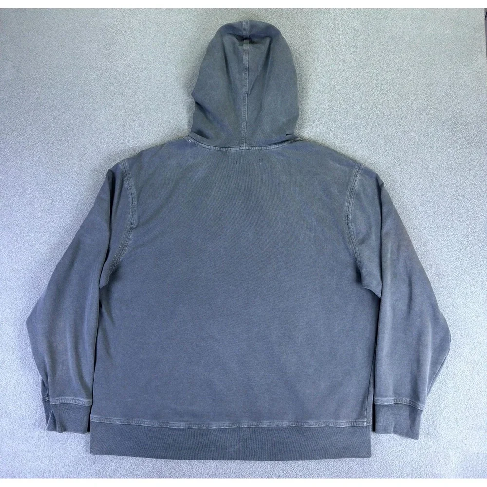 True Grit Hoodie XL Grey Jersey Cotton Fleece Baggy Comfort Cozy Minimalist - Picture 2 of 9